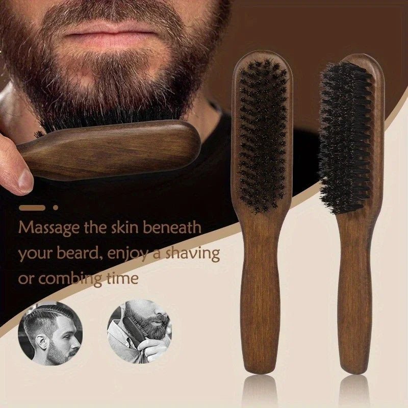 Boar Bristle Hair Brush (Unisex) - Fragrance-Free Professional Barber Styling Bristle Brush, Suitable for Thick/Fine Hair - LeeHT