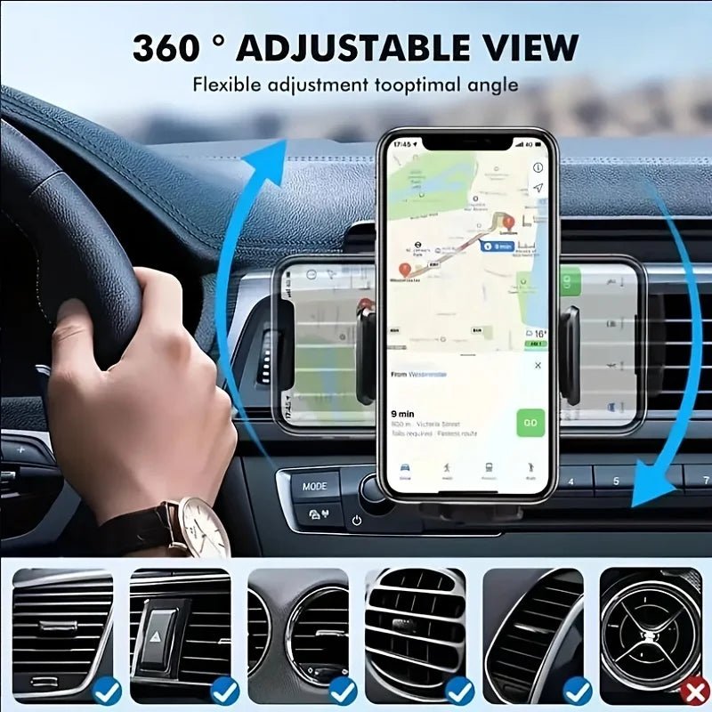 Car Phone Holder Car Air Vent Clip Mount Mobile Cell Stand Smartphone GPS Support For 4.7-6.7 Inch Mobile Devices - LeeHT