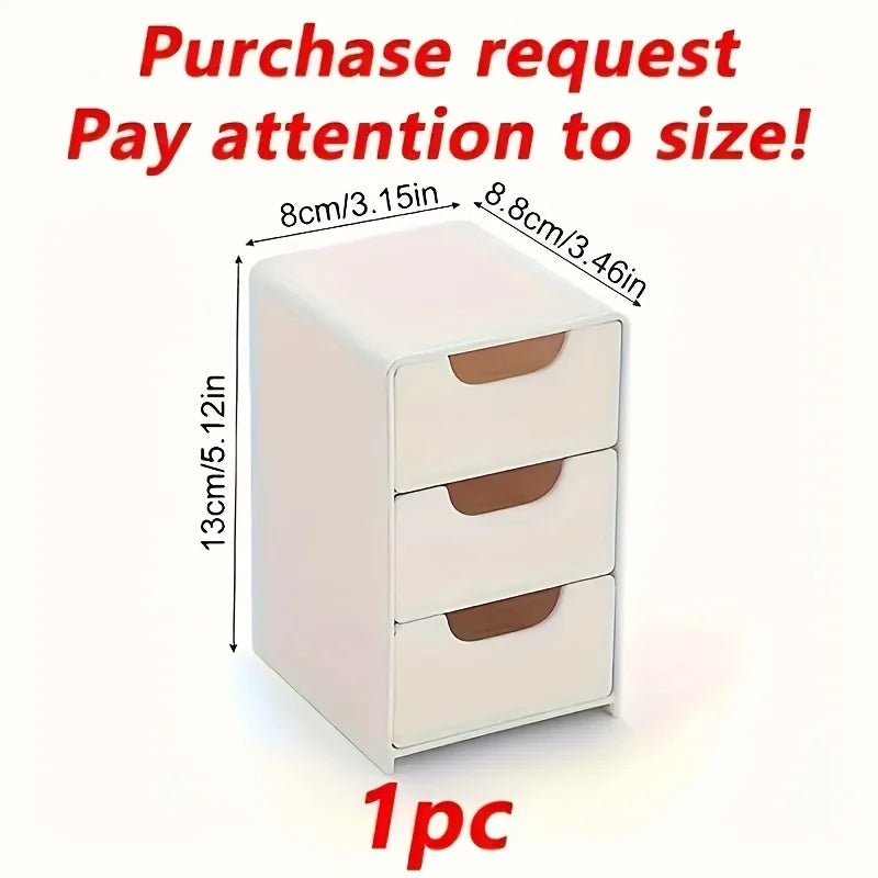 Chic 3-Tier Desk Organizer with Drawers - Ideal for Office Supplies, Jewelry & Cosmetics Storage - Portable Divider Box - LeeHT