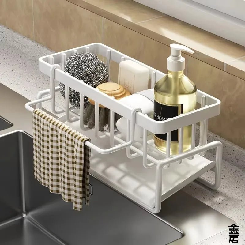 Compact Tap-Mounted Spice Shelf – Sink Organizer with Drainage Rack – Space-Saving Kitchen Storage for Utensils/Accessories - LeeHT