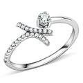 DA145 - High polished (no plating) Stainless Steel Ring with AAA Grade - LeeHT