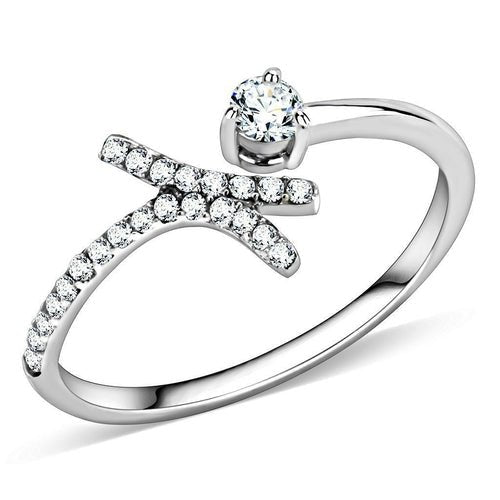 DA145 - High polished (no plating) Stainless Steel Ring with AAA Grade - LeeHT