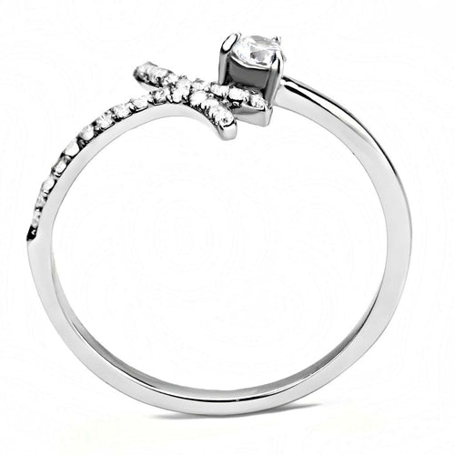 DA145 - High polished (no plating) Stainless Steel Ring with AAA Grade - LeeHT