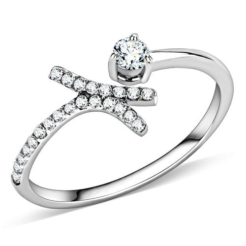 DA145 - High polished (no plating) Stainless Steel Ring with AAA Grade - LeeHT