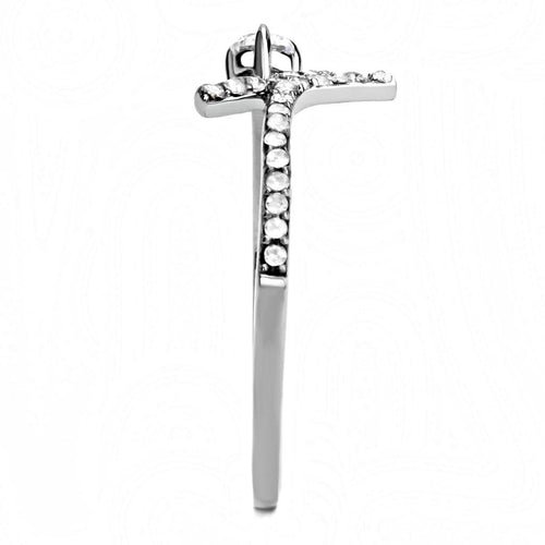 DA145 - High polished (no plating) Stainless Steel Ring with AAA Grade - LeeHT