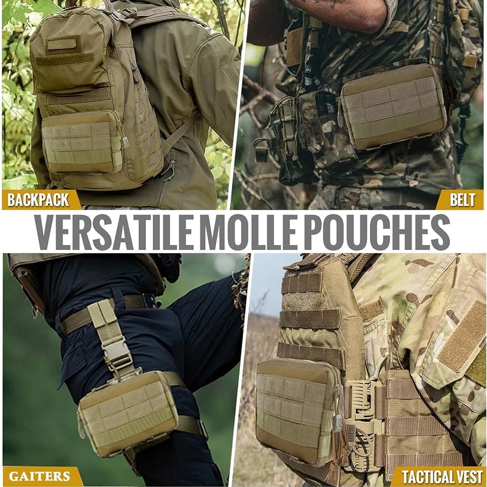EDC Molle Tactical Pouch Waist Pack Compact Utility Pouches Waist Belt Bag Medical Bags Phone Case Outdoor Hunting Accessories - LeeHT