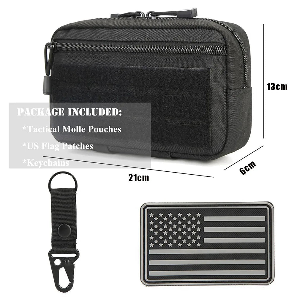 EDC Molle Tactical Pouch Waist Pack Compact Utility Pouches Waist Belt Bag Medical Bags Phone Case Outdoor Hunting Accessories - LeeHT