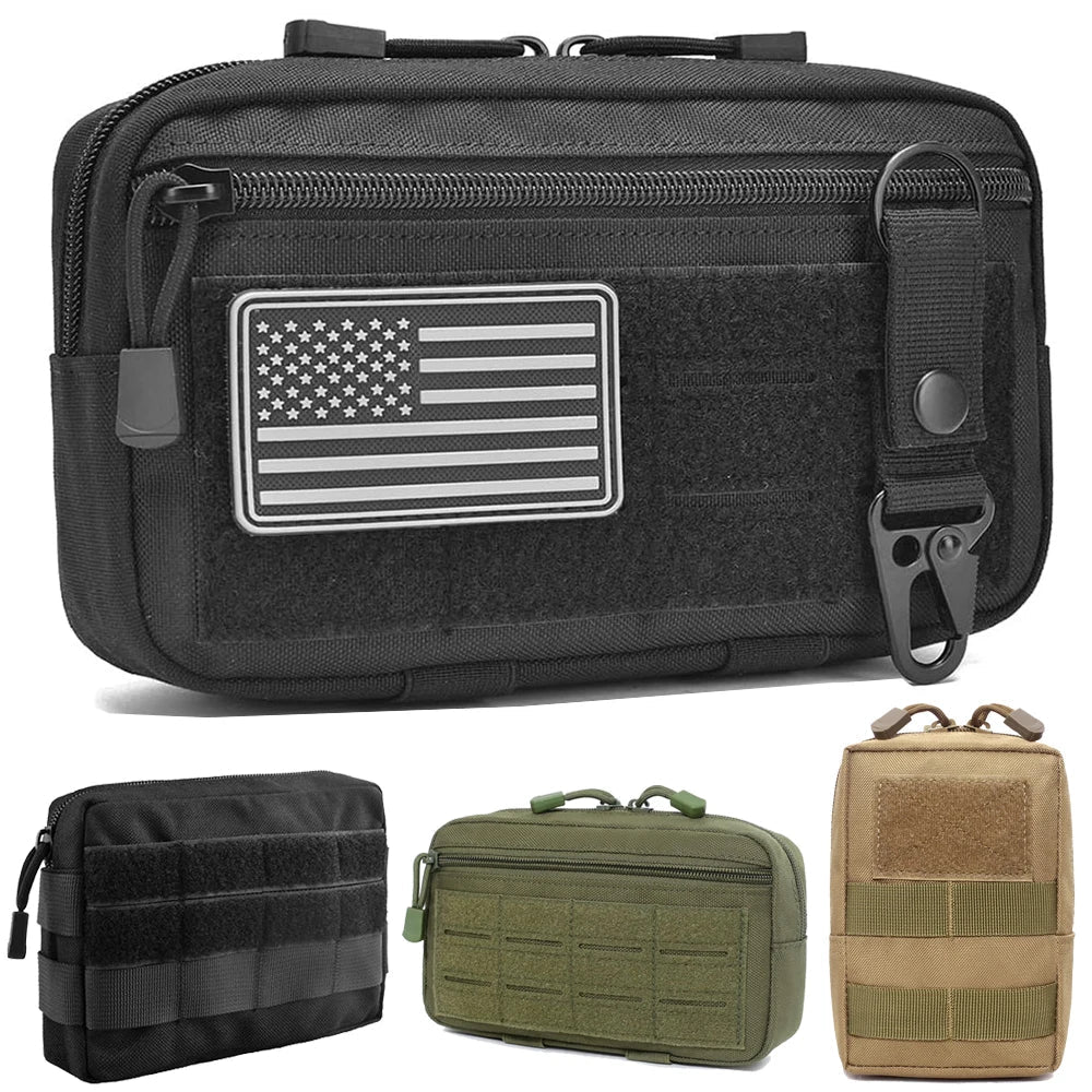 EDC Molle Tactical Pouch Waist Pack Compact Utility Pouches Waist Belt Bag Medical Bags Phone Case Outdoor Hunting Accessories - LeeHT