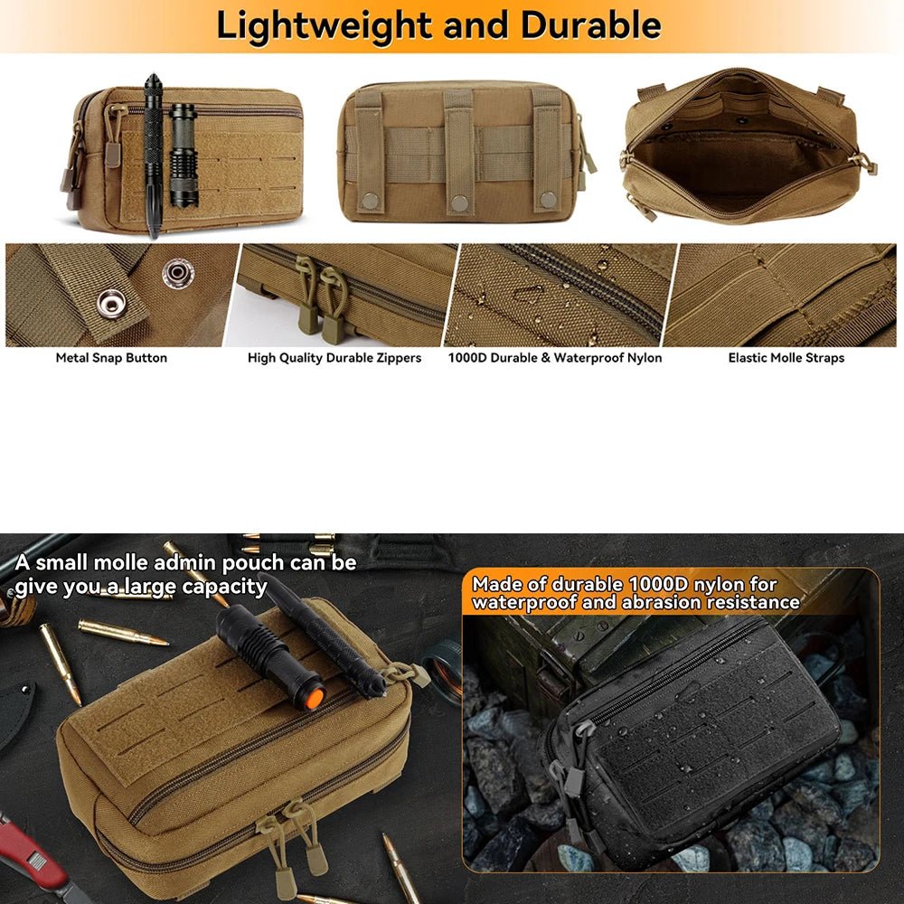 EDC Molle Tactical Pouch Waist Pack Compact Utility Pouches Waist Belt Bag Medical Bags Phone Case Outdoor Hunting Accessories - LeeHT