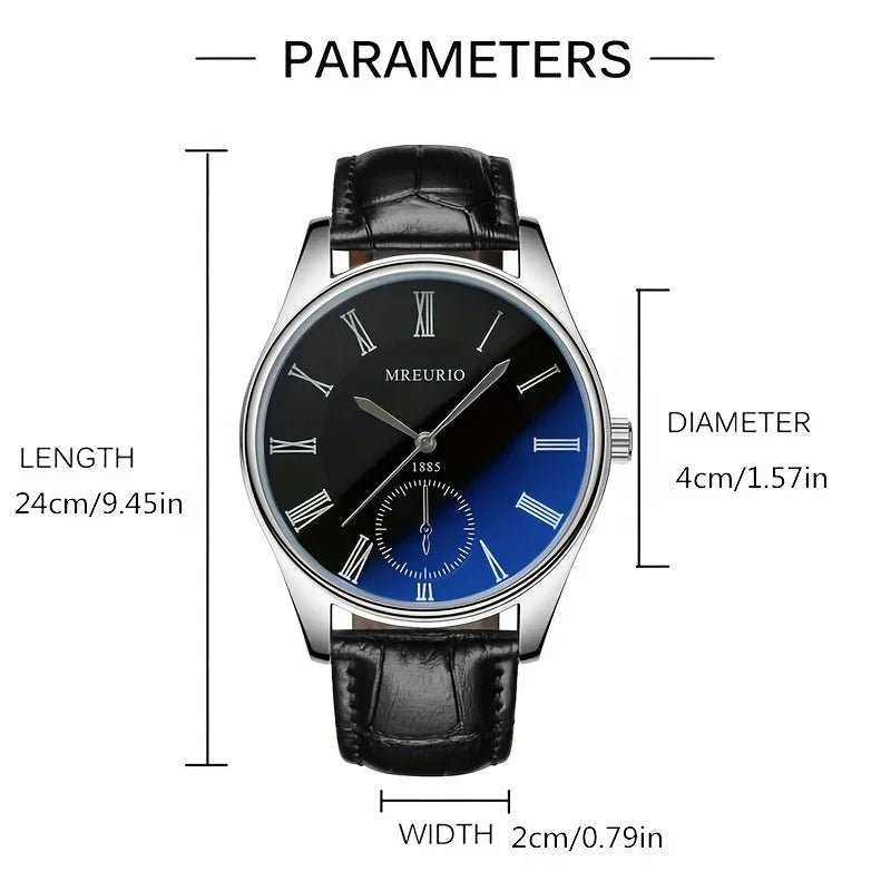 Fashion Quartz Belt Men's Watch Stainless Steel Round Wrist Watch, Ideal Choice for Gifts - LeeHT