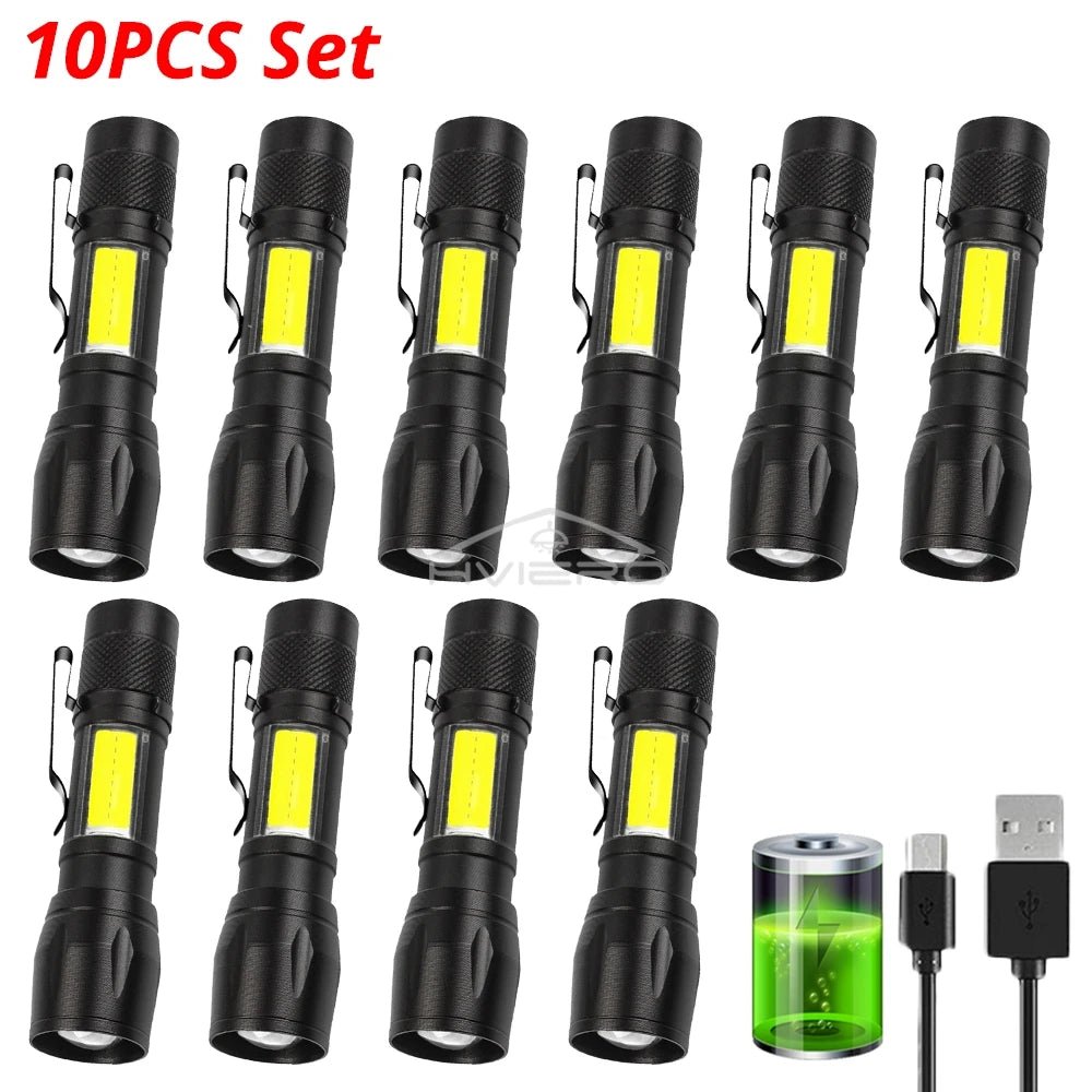 Flashlight Battery Charge Mini Led 5W Focus Adjustable Side Lamp Convenient Waterproof T6 Light Ultra Bright For Camping Hiking - LeeHT