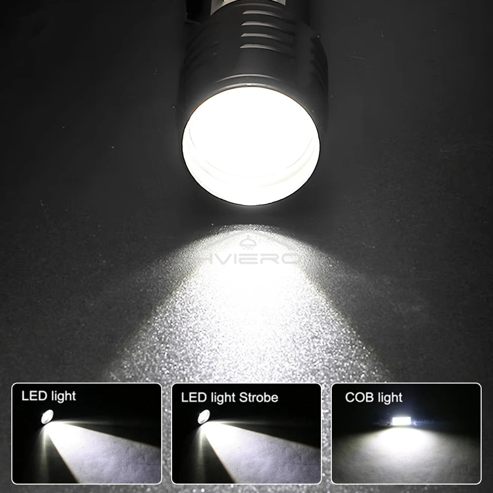 Flashlight Battery Charge Mini Led 5W Focus Adjustable Side Lamp Convenient Waterproof T6 Light Ultra Bright For Camping Hiking - LeeHT