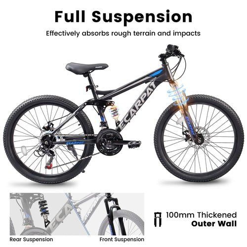 FlexRide™ 24 – 24" MTB Bike with Disc Brakes & 21-Speed Gears - LeeHT