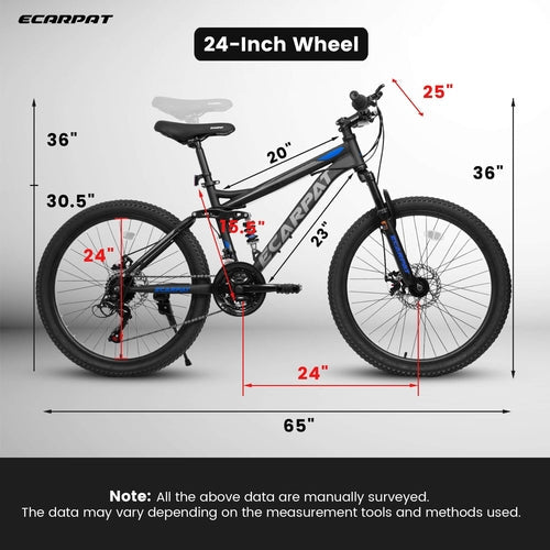 FlexRide™ 24 – 24" MTB Bike with Disc Brakes & 21-Speed Gears - LeeHT