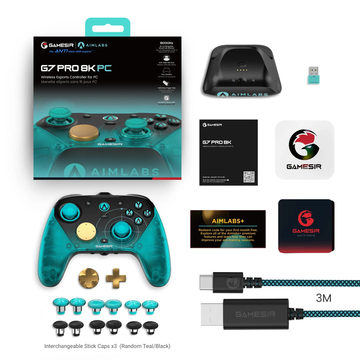 GameSir G7 Pro 8K Aimlabs Edition Wireless Switch Controller 8000Hz Polling Rate Gamepad, TMR Gen-2 Joystick Hall Effect Trigger - LeeHT