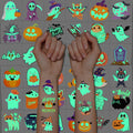 Glow-in-the-Dark Halloween Temporary Tattoos, with a variety of patterns, are suitable as party decorations and gifts，36 sheets - LeeHT