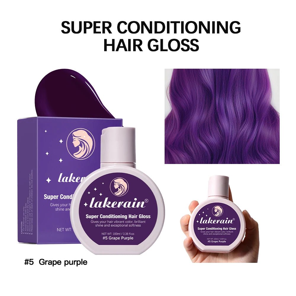 Hair Glaze Super Gloss Color Conditioning Gloss Rinse Out Semi-Permanent Hair Gloss that Enhances Color Nourish and repair Easy - LeeHT