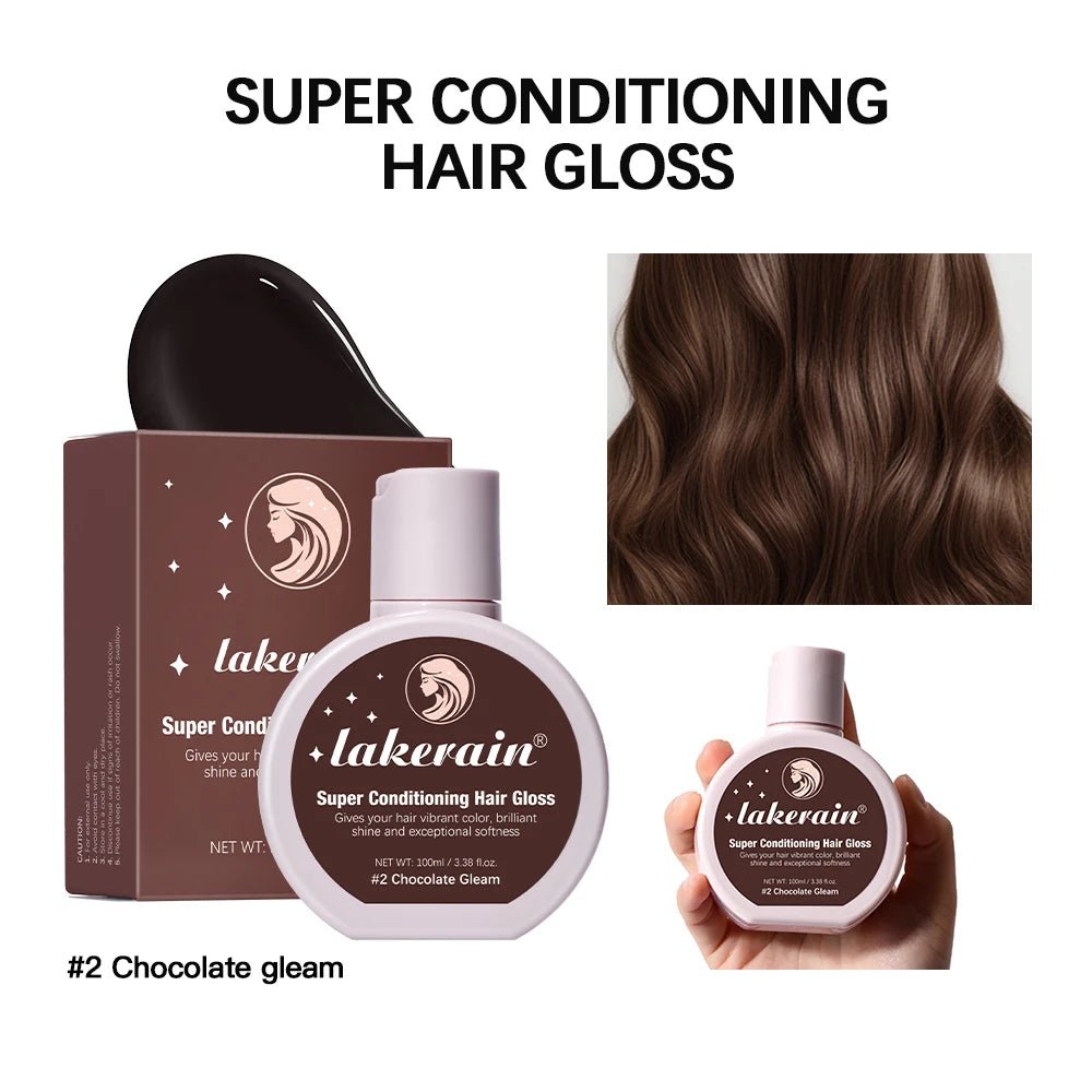 Hair Glaze Super Gloss Color Conditioning Gloss Rinse Out Semi-Permanent Hair Gloss that Enhances Color Nourish and repair Easy - LeeHT