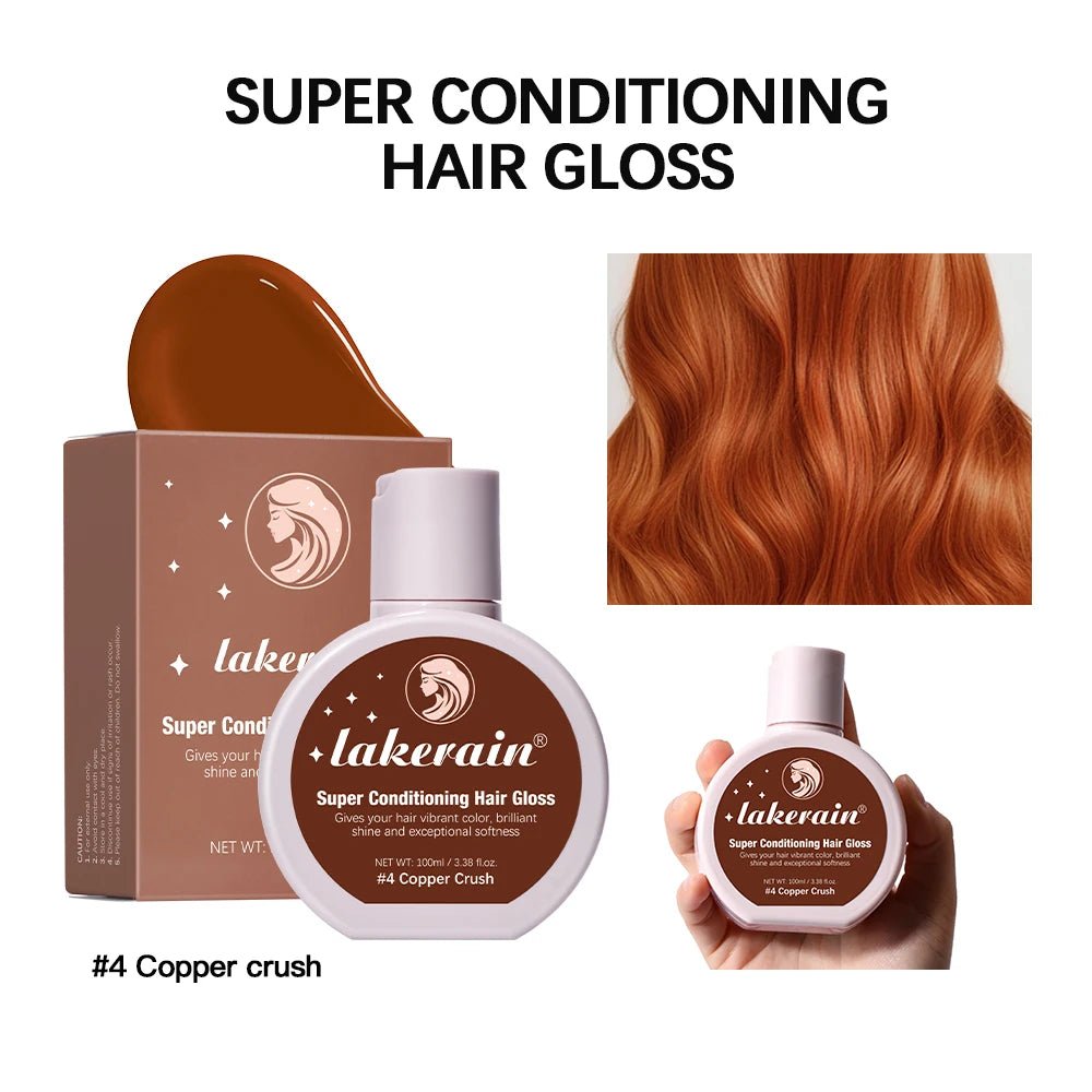 Hair Glaze Super Gloss Color Conditioning Gloss Rinse Out Semi-Permanent Hair Gloss that Enhances Color Nourish and repair Easy - LeeHT