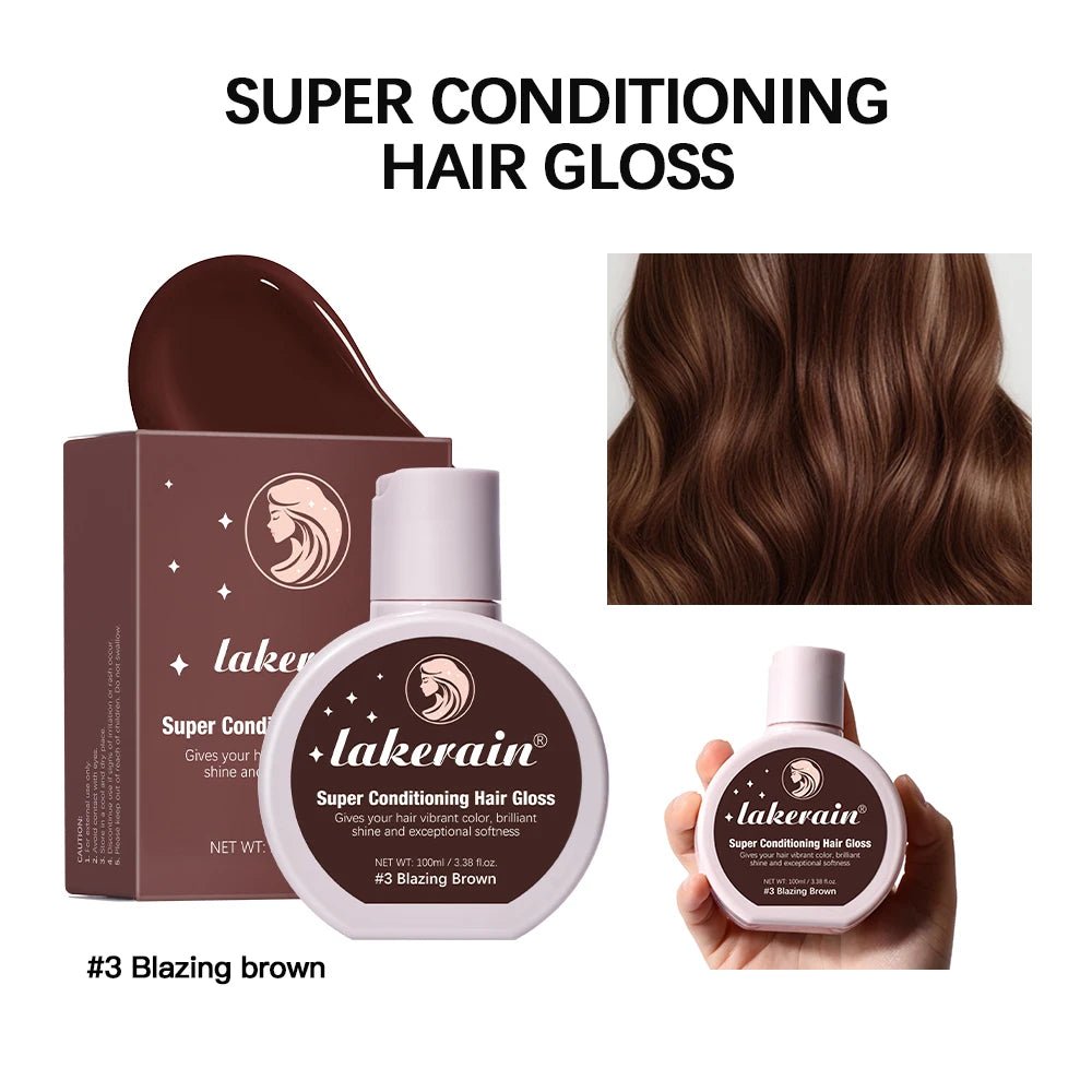 Hair Glaze Super Gloss Color Conditioning Gloss Rinse Out Semi-Permanent Hair Gloss that Enhances Color Nourish and repair Easy - LeeHT