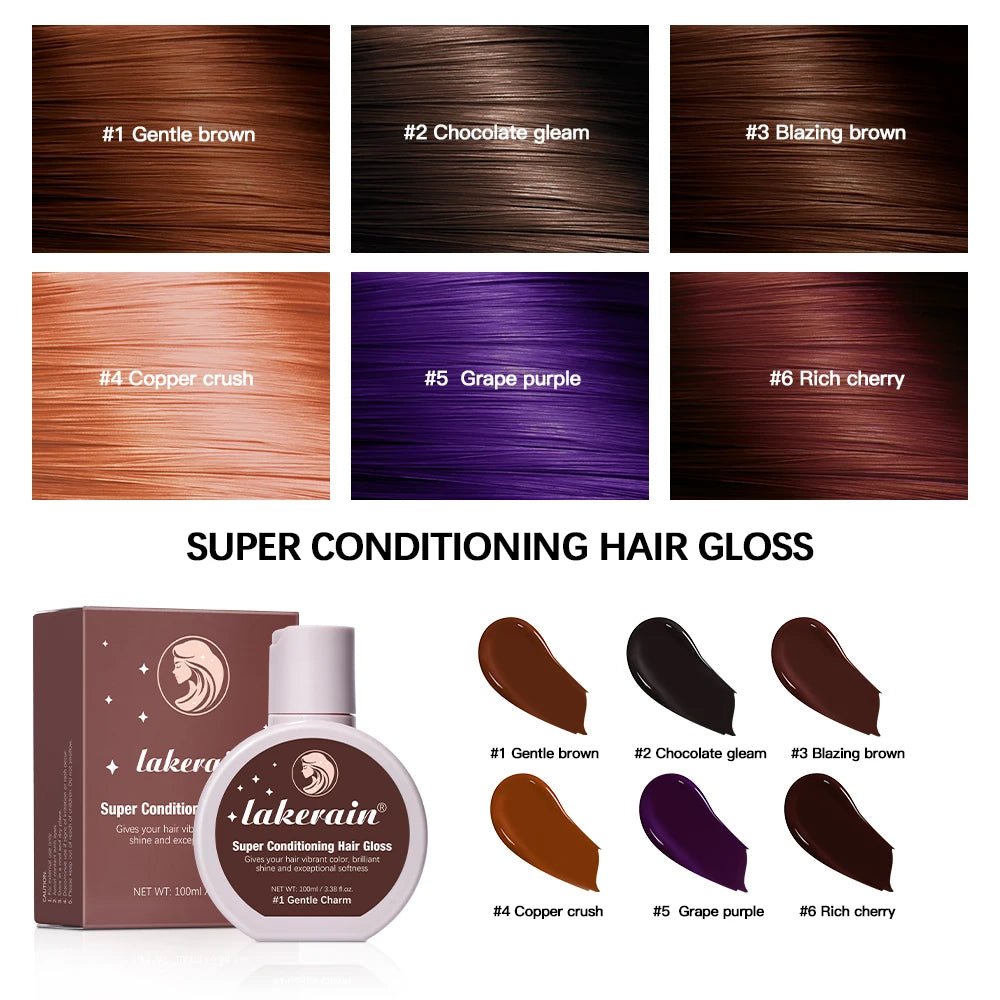 Hair Glaze Super Gloss Color Conditioning Gloss Rinse Out Semi-Permanent Hair Gloss that Enhances Color Nourish and repair Easy - LeeHT