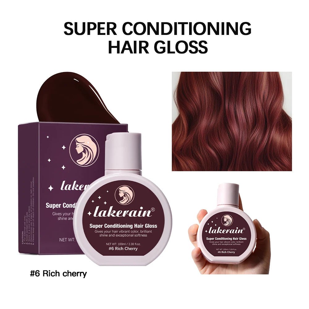 Hair Glaze Super Gloss Color Conditioning Gloss Rinse Out Semi-Permanent Hair Gloss that Enhances Color Nourish and repair Easy - LeeHT
