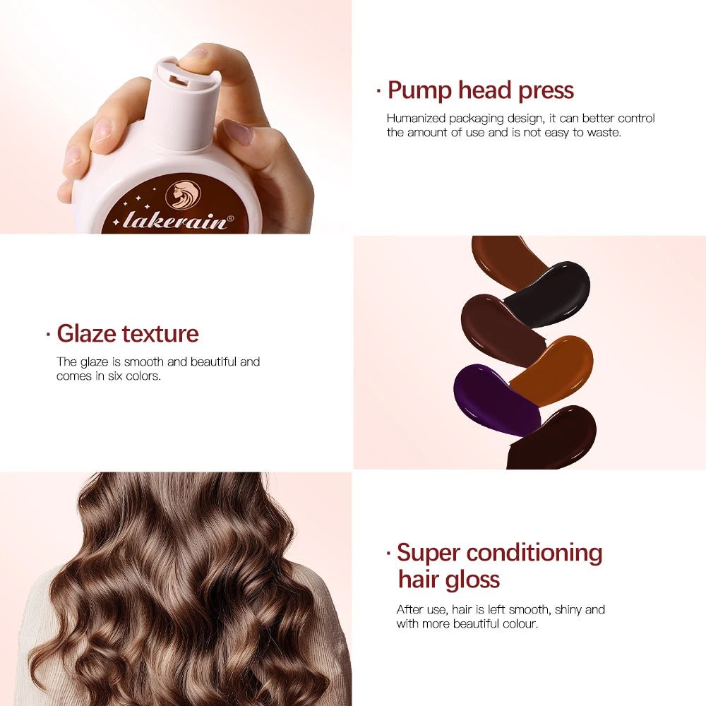 Hair Glaze Super Gloss Color Conditioning Gloss Rinse Out Semi-Permanent Hair Gloss that Enhances Color Nourish and repair Easy - LeeHT