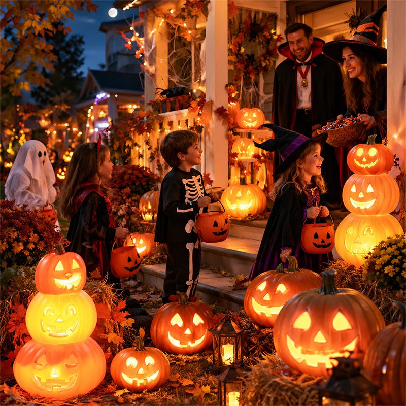 Halloween Pumpkin Lantern Luminous Prop – 1PC Expression Pumpkin Ornament for Outdoor, Mall, Hotel Scene Decoration - LeeHT