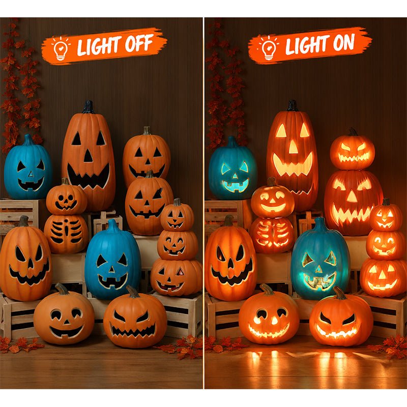 Halloween Pumpkin Lantern Luminous Prop – 1PC Expression Pumpkin Ornament for Outdoor, Mall, Hotel Scene Decoration - LeeHT