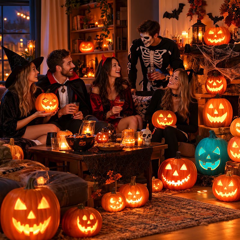 Halloween Pumpkin Lantern Luminous Prop – 1PC Expression Pumpkin Ornament for Outdoor, Mall, Hotel Scene Decoration - LeeHT