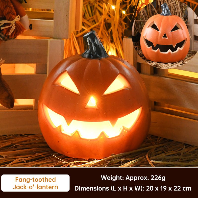 Halloween Pumpkin Lantern Luminous Prop – 1PC Expression Pumpkin Ornament for Outdoor, Mall, Hotel Scene Decoration - LeeHT