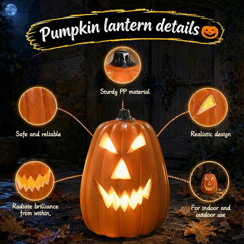 Halloween Pumpkin Lantern Luminous Prop – 1PC Expression Pumpkin Ornament for Outdoor, Mall, Hotel Scene Decoration - LeeHT