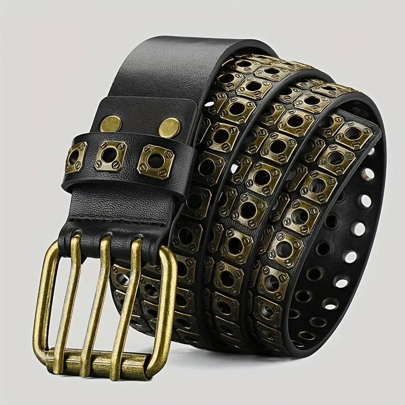 High Quality Hollow Rivet Designer Belt For Men And Women Gothic Accessories personality Punk Style Ideal choice for Gift Jeans - LeeHT