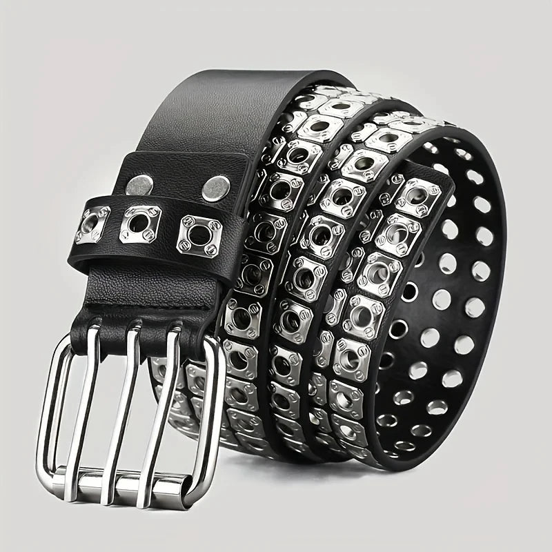 High Quality Hollow Rivet Designer Belt For Men And Women Gothic Accessories personality Punk Style Ideal choice for Gift Jeans - LeeHT