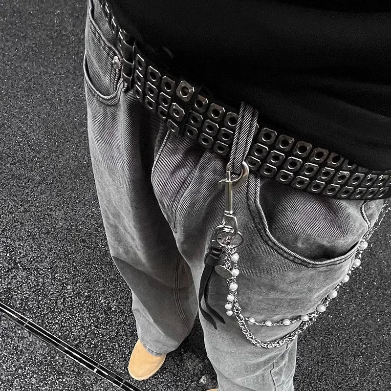 High Quality Hollow Rivet Designer Belt For Men And Women Gothic Accessories personality Punk Style Ideal choice for Gift Jeans - LeeHT