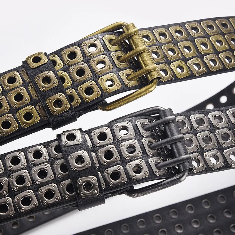 High Quality Hollow Rivet Designer Belt For Men And Women Gothic Accessories personality Punk Style Ideal choice for Gift Jeans - LeeHT