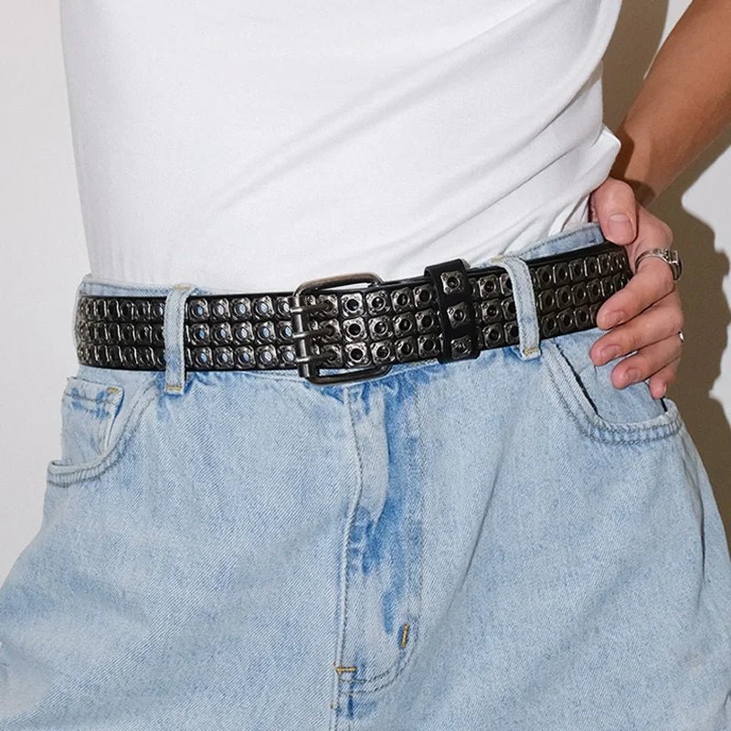 High Quality Hollow Rivet Designer Belt For Men And Women Gothic Accessories personality Punk Style Ideal choice for Gift Jeans - LeeHT