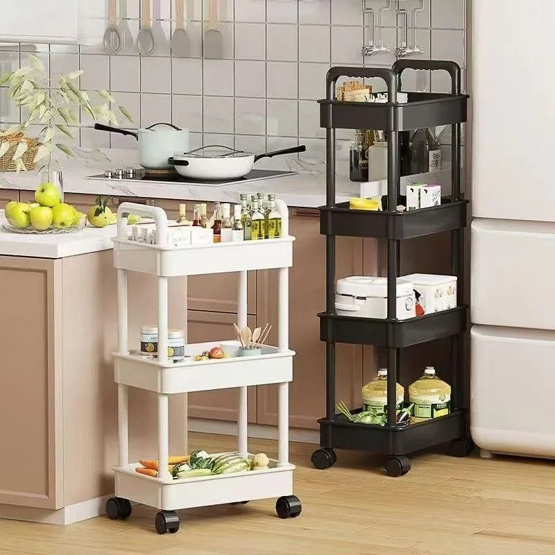 Hot 5-tier Kitchen Storage Shelf, Mobile Trolley, Floor-standing Multi-layer Storage Rack, for Snacks, Fruits and Vegetables - LeeHT