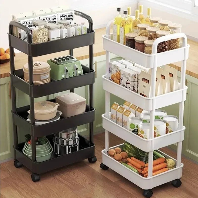 Hot 5-tier Kitchen Storage Shelf, Mobile Trolley, Floor-standing Multi-layer Storage Rack, for Snacks, Fruits and Vegetables - LeeHT