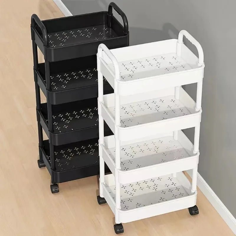 Hot 5-tier Kitchen Storage Shelf, Mobile Trolley, Floor-standing Multi-layer Storage Rack, for Snacks, Fruits and Vegetables - LeeHT