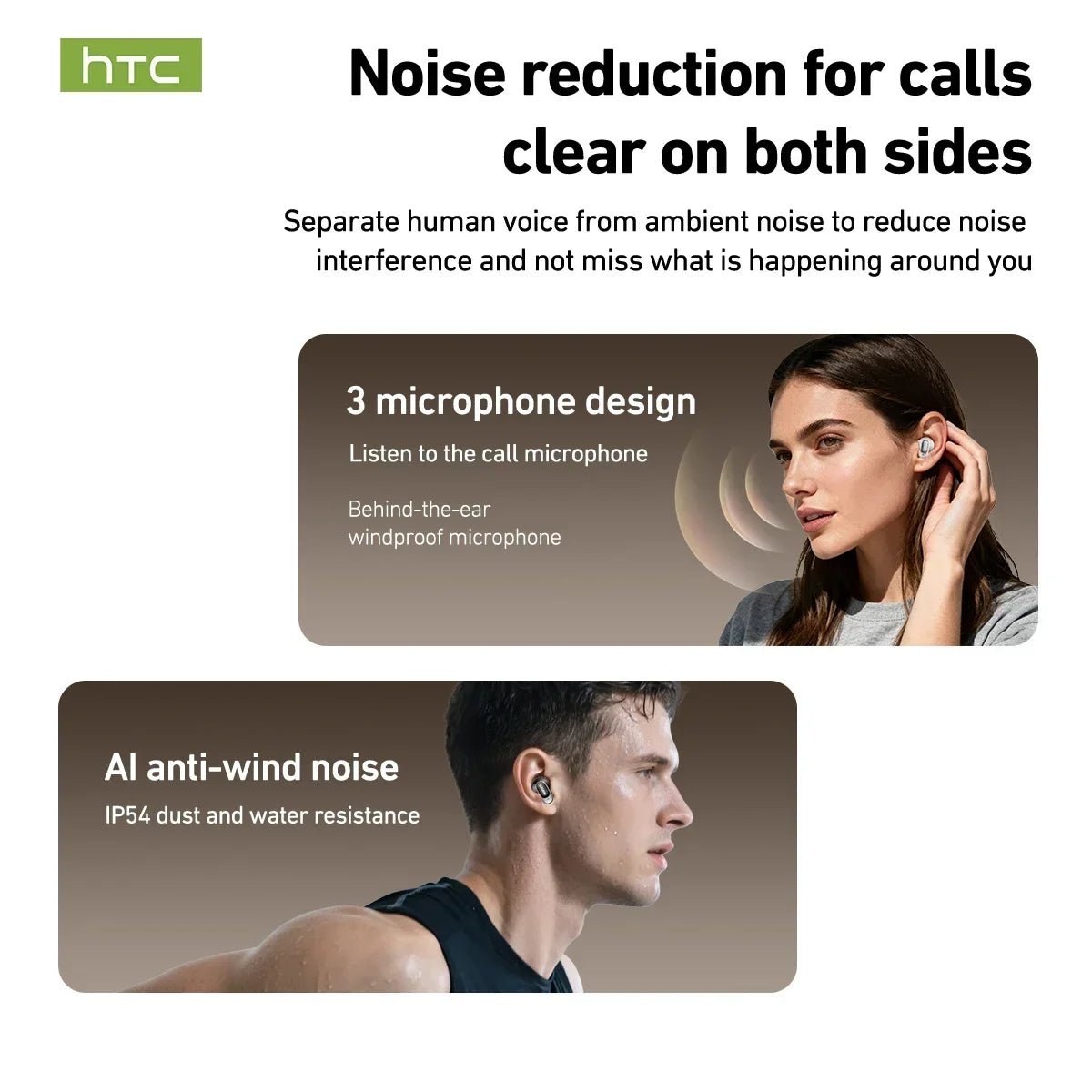 HTC NE79 TWS Wireless Bluetooth Earphones: AI Translator Earbuds Noise Cancellation Long Battery Life Premium Audio Headphones - LeeHT