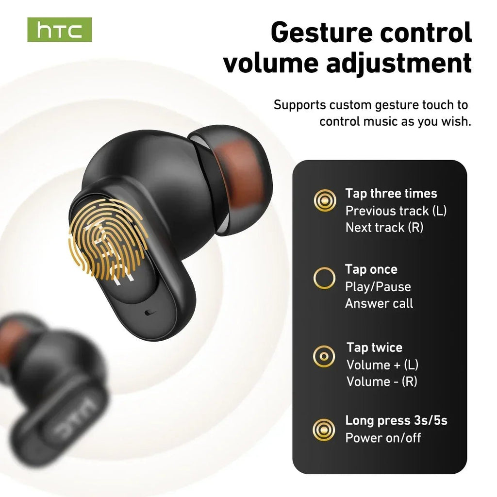 HTC NE79 TWS Wireless Bluetooth Earphones: AI Translator Earbuds Noise Cancellation Long Battery Life Premium Audio Headphones - LeeHT