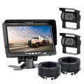 IPoster 7" Car Monitor 4PIN 2x Rear View Backup Cameras Night Vision Waterproof 12-24v Heavy Duty for Truck Caravan Rvs - LeeHT