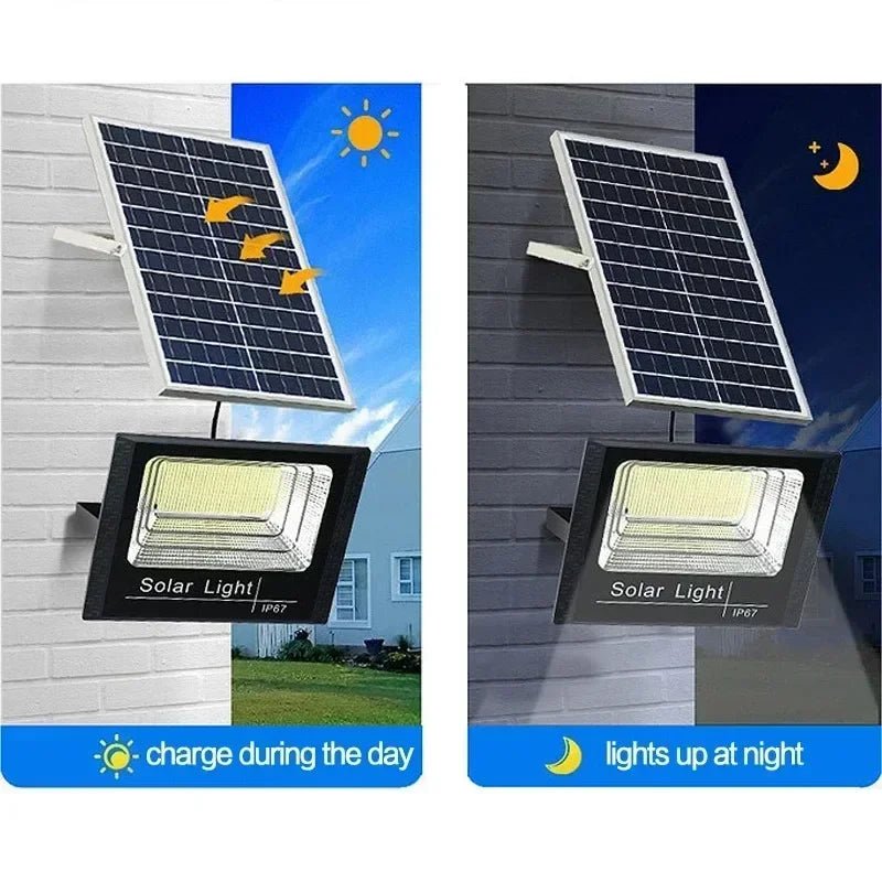 JVEE 30W 1000mAh Solar Flood Lights Remote Control Powered Spotlight Outdoor Waterproof IP67 Villa Street Lamp Adjustable Angle - LeeHT