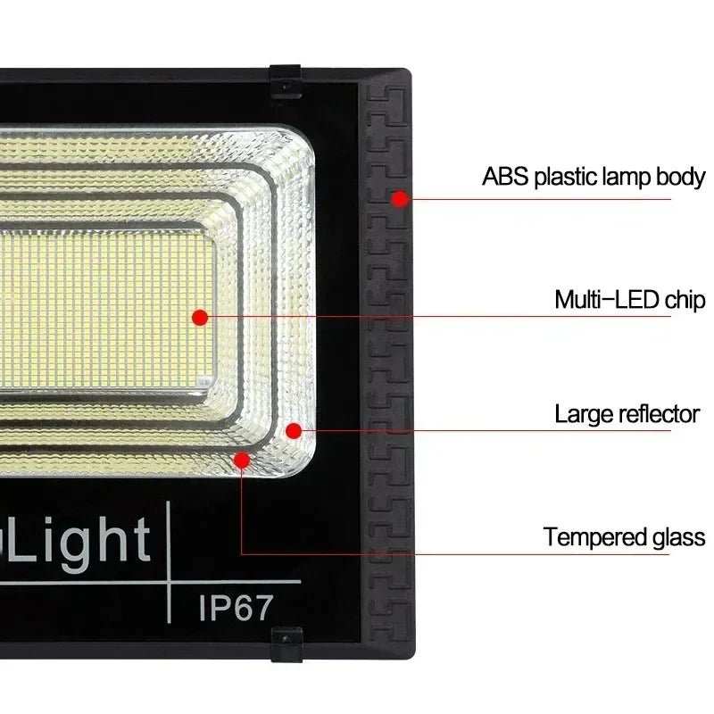 JVEE 30W 1000mAh Solar Flood Lights Remote Control Powered Spotlight Outdoor Waterproof IP67 Villa Street Lamp Adjustable Angle - LeeHT