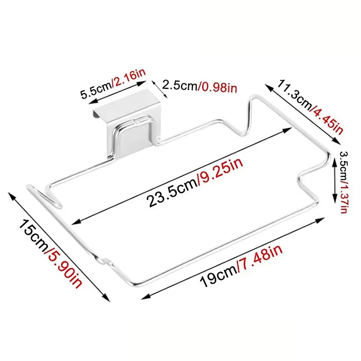 Kitchen Non Perforated Stainless Steel Garbage Rack With Hanging Bracket, Cabinet Door With Cloth And Garbage Bag Storage Rack - LeeHT