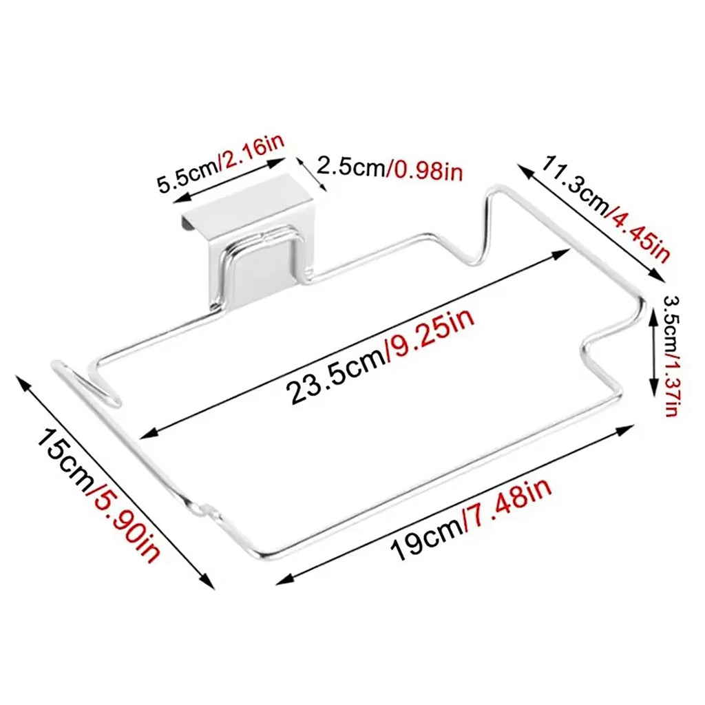 Kitchen Non Perforated Stainless Steel Garbage Rack With Hanging Bracket, Cabinet Door With Cloth And Garbage Bag Storage Rack - LeeHT