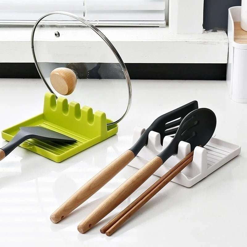 Kitchen Spoon Holders Fork Spatula Rack Shelf Organizer Plastic Chopsticks Holder Non-slip Spoons Pad - LeeHT