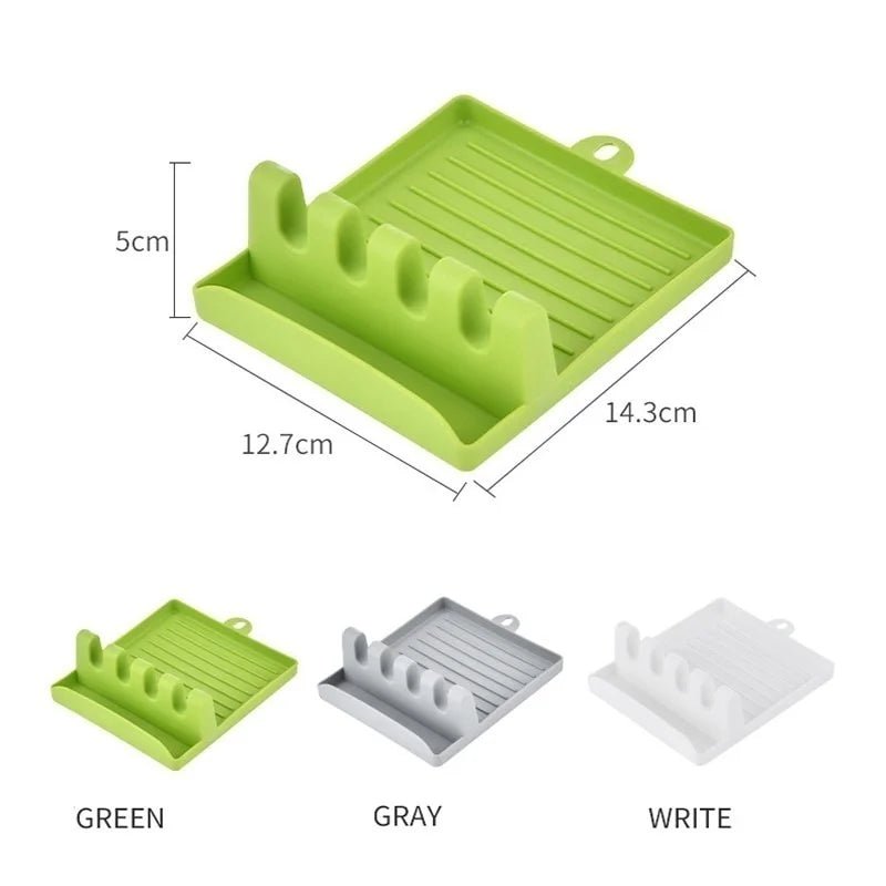 Kitchen Spoon Holders Fork Spatula Rack Shelf Organizer Plastic Chopsticks Holder Non-slip Spoons Pad - LeeHT