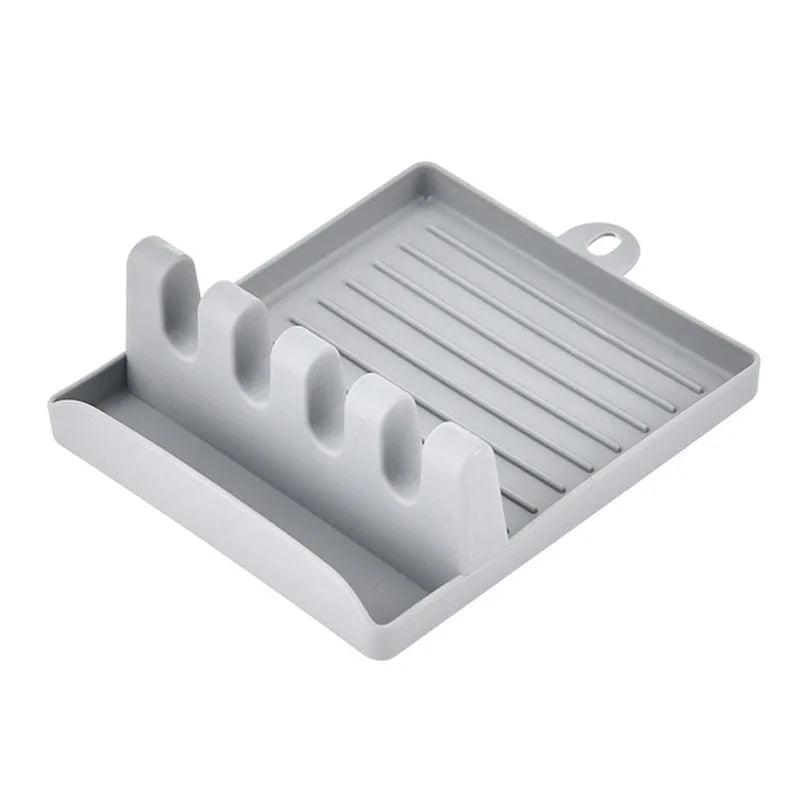Kitchen Spoon Holders Fork Spatula Rack Shelf Organizer Plastic Chopsticks Holder Non-slip Spoons Pad - LeeHT